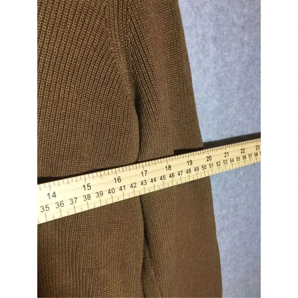 Womens J Jill V Neck Long Sleeve Shirt Sweater Brown Casual Closet Staple